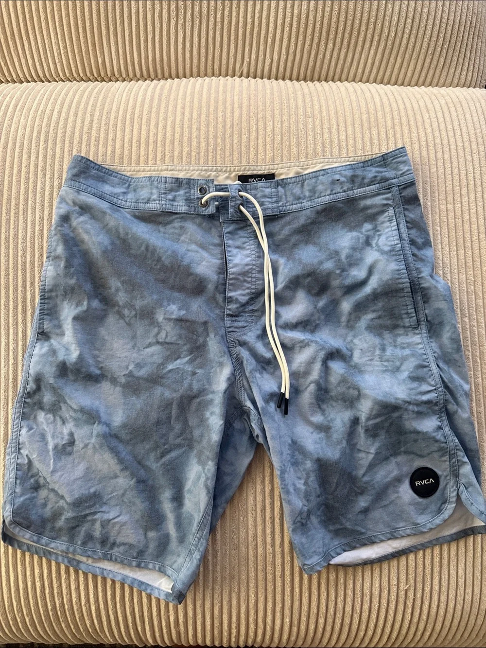 RVCA Men's Washed Blue Tie-Dye Board Shorts